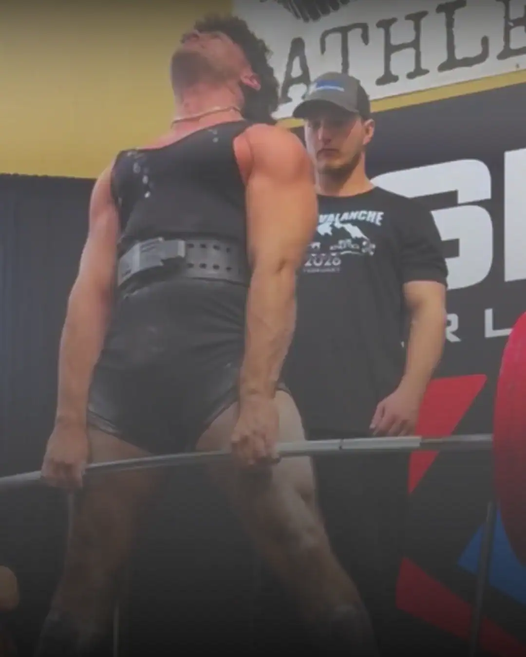 Harry deadlifting at a powerlifting meet